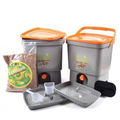 Bokashi Kitchen Waste Bucket Starter Kit (Two Buckets) + 1kg Bokashi Bran - Image