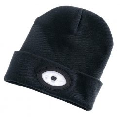 Draper Beanie Hat with Rechargable Torch 1W 100 Lumes - One Size - Black - Image